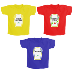 Camisetas Trigêmeos Ketchup, Mostarda e Maionese