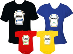 Kit família Camiseta Barbecue / Maionese / Ketchup / Mostarda - comprar online