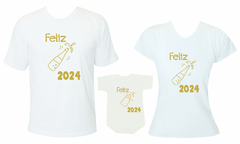 Kit Família Ano Novo Camiseta Feliz 2024