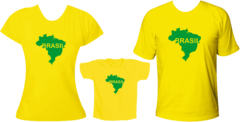 Kit família Camiseta Mapa Brasil