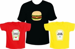 Camisetas Tal pai tal filho Hambúrguer com Ketchup e Mostarda - comprar online