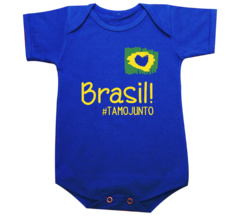 Camiseta Infantil Azul Brasil Tamo Junto - comprar online