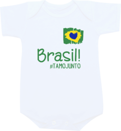 Camiseta Infantil Branca Brasil Tamo Junto - comprar online