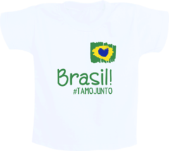 Camiseta Infantil Branca Brasil Tamo Junto