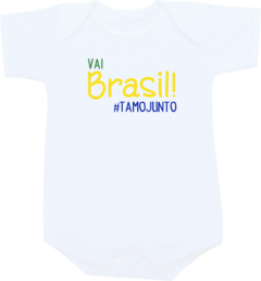 Camiseta Infantil Branca Vai Brasil Tamo Junto - comprar online