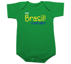 Body Bebê Verde Vai Brasil Tamo Junto