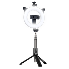 PALO DE SELFIE C/TRIPODE Y ARO DE LUZ OREJAS P40D - comprar online