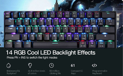 TECLADO MECANICO MOTOSPEED CK62 SWITCHES BLUE 60% BLUETOOTH - TECNOPLAY