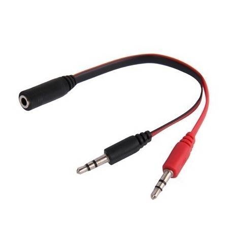 ADAPTADOR AUXILIAR AUDIO Y MIC PARA PC 3.5