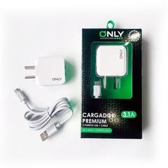 CARGADOR PREMIUM ONLY TIPO C 3.1A + 2USB