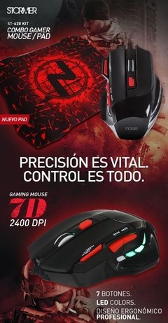 COMBO GAMER NOGA MOUSE Y PAD ST-620 - TECNOPLAY
