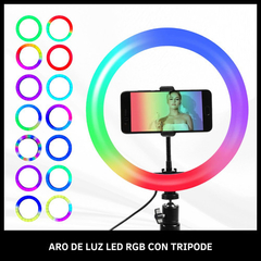 ARO DE LUZ RGB MJ26 10" CON TRIPODE 2MTS en internet