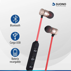 Auricular Bluetooth Suono Sport Headset Imantado Deportivo - Daz Importadora