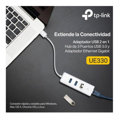 ADAPTADOR USB A RJ45 ETHERNET GIGA TP-LINK UE330 + HUB 3 USB 3.0 - tienda online