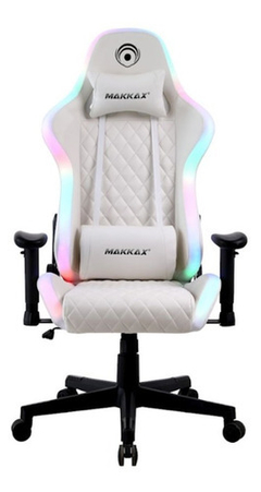 SILLA GAMER MAKKAX WHITE SNOW RGB 2049D - comprar online