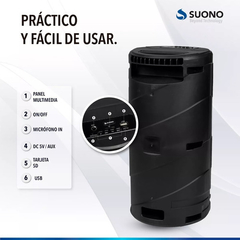 PARLANTE PORTATIL SUONO C/MIC GTS-1309 - tienda online