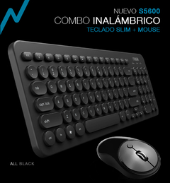 COMBO TECLADO + MOUSE INALAMBRICO NOGA S5600 NEGRO - comprar online