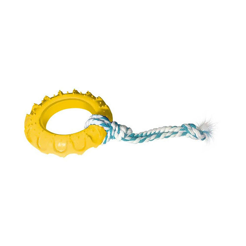 Juguete Rueda de Goma Rally Dog con Cuerda N3 (15cm)