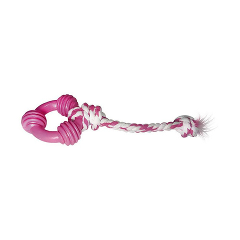 Juguete Anillo de Goma Maciza con Cuerda para Perros N1 (8 cm)