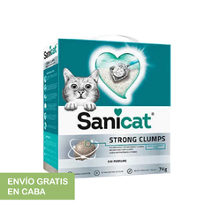 Arena Piedra Aglomerante Para Gato Sanicat Strong Clumps x 7kg