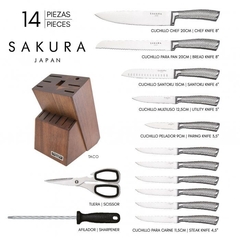 Set Cuchillos Profesional Sakura X14 con Taco - comprar online