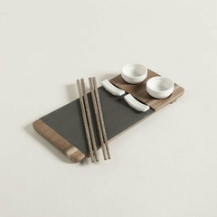 Set X2 Sushi Acacia y Laja 30 x 14 cm. - comprar online