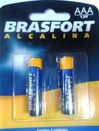 PILHA BRASFORT AAA (PALITO) CARTELA C/ 2 UNID