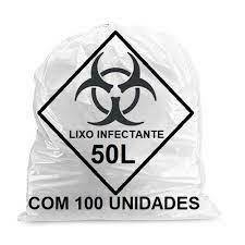 SACO PARA LIXO BRANCO INFECTANTE CP C/ 100 UNID