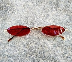 Óculos Vintage Gold Redondo Vermelho