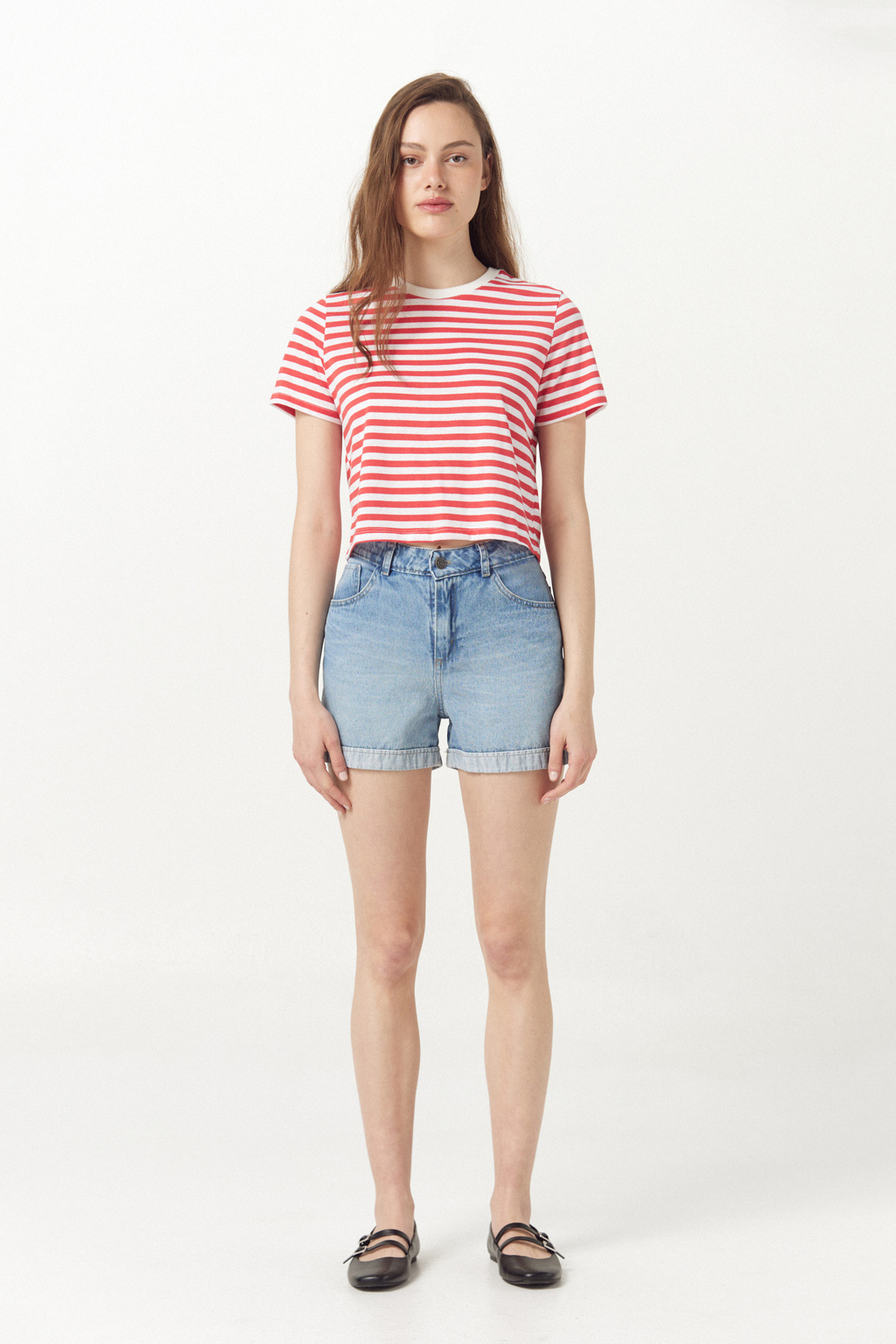 Jean mom corto sale