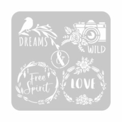 Stencil Eq Arte 30x30 - Free Spirit