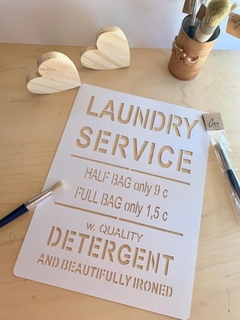 Stencil CUPA Laundry Service 30x40