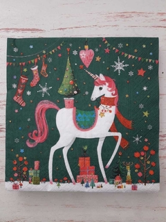 Servilleta - Unicornio Navidad