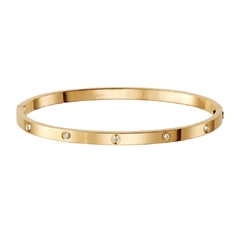 Bracelete Feminino Zircônia Gold em Aço Inoxidável Ouro 18k