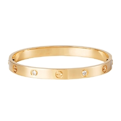 Bracelete Feminino Zircônia Gold em Aço Inoxidável Ouro 18k