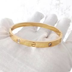 Bracelete Feminino Zircônia Gold em Aço Inoxidável Ouro 18k - comprar online