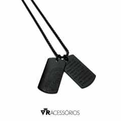 Colar Placas Black Corrente Aço Inox 316L - VR Acessórios | Loja online de Acessórios Masculinos