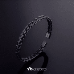 Bracelete Premium Trançado Black em Aço Inoxidável na internet