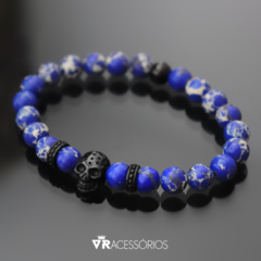 Pulseira Skull Blue Inox na internet