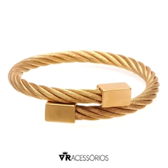 Bracelete Titanium Gold Premium em Aço Inoxidável