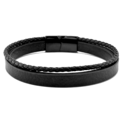 Pulseira Couro Double All Black