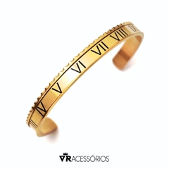 Bracelete Speed Roman Gold Em Aço Inoxidável