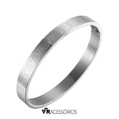 Bracelete Romano Premium Silver Em Aço Inoxidável