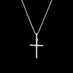 Colar Crucifixo Nó Prata 925 Corrente Veneziana