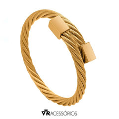 Bracelete Titanium Gold Premium em Aço Inoxidável - comprar online