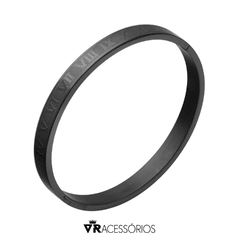 Imagem do Bracelete Romano Premium Black em Aço Inoxidável