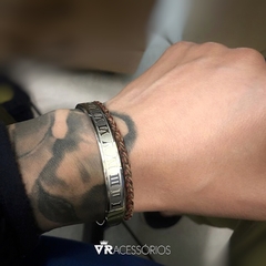 Bracelete Romano Premium Silver Em Aço Inoxidável na internet