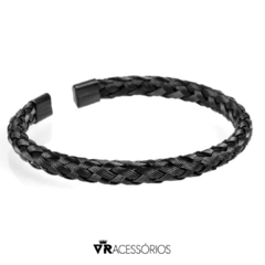 Bracelete Premium Trançado Black em Aço Inoxidável - comprar online