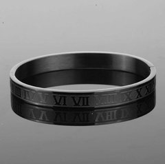 Bracelete Romano Premium Black em Aço Inoxidável - VR Acessórios | Loja online de Acessórios Masculinos