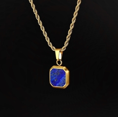 Colar Gold Atlântic Lápis Lazuli em Aço Inoxidável
